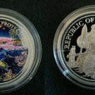 1993 Palau Large Color Proof $1 Tropical Fish/BareBreasted Mermaid
