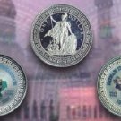 1997 GB Large Proof Color India Indep.Gandhi Neru 1$ 2 coins