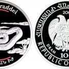 2007 Armenia Large Silver  Proof 100 Dram Snake-Viper