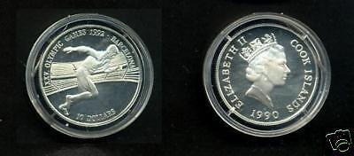1990 Cook Is  Silver Proof $10 Olympics Runner
