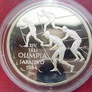 1984 Hungary Large Proof Silver Olympic Skiers 500 F