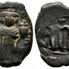 Ancient Byzantine 641-668 CONSTANS II CHLAMYS CROSS AE Follis