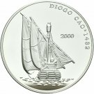 2000 Congo Large Silver Proof 10 fr Diogo Cam Sailing ship