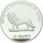 2000 Congo Large Silver Proof 10 fr Diogo Cam Sailing ship