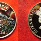 1996 Cook Is Silver Proof color $1-Eagle/Olympic Park