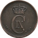 1875 Denmark 1 Ore-Dolphin/Wheat #2