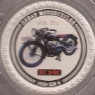 2007 Cook Is Large 1Oz Silver 2$ Motorcycle-1938 Russian IZH-8/cardboard