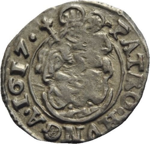 1617 Hungary Silver Denar-King Mathias-Habsburg Dynasty;Virgin Mary,Nice #3
