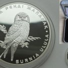 2011 Kazakhstan Large Silver Proof 500 T Hawk-Owl-Nice Box