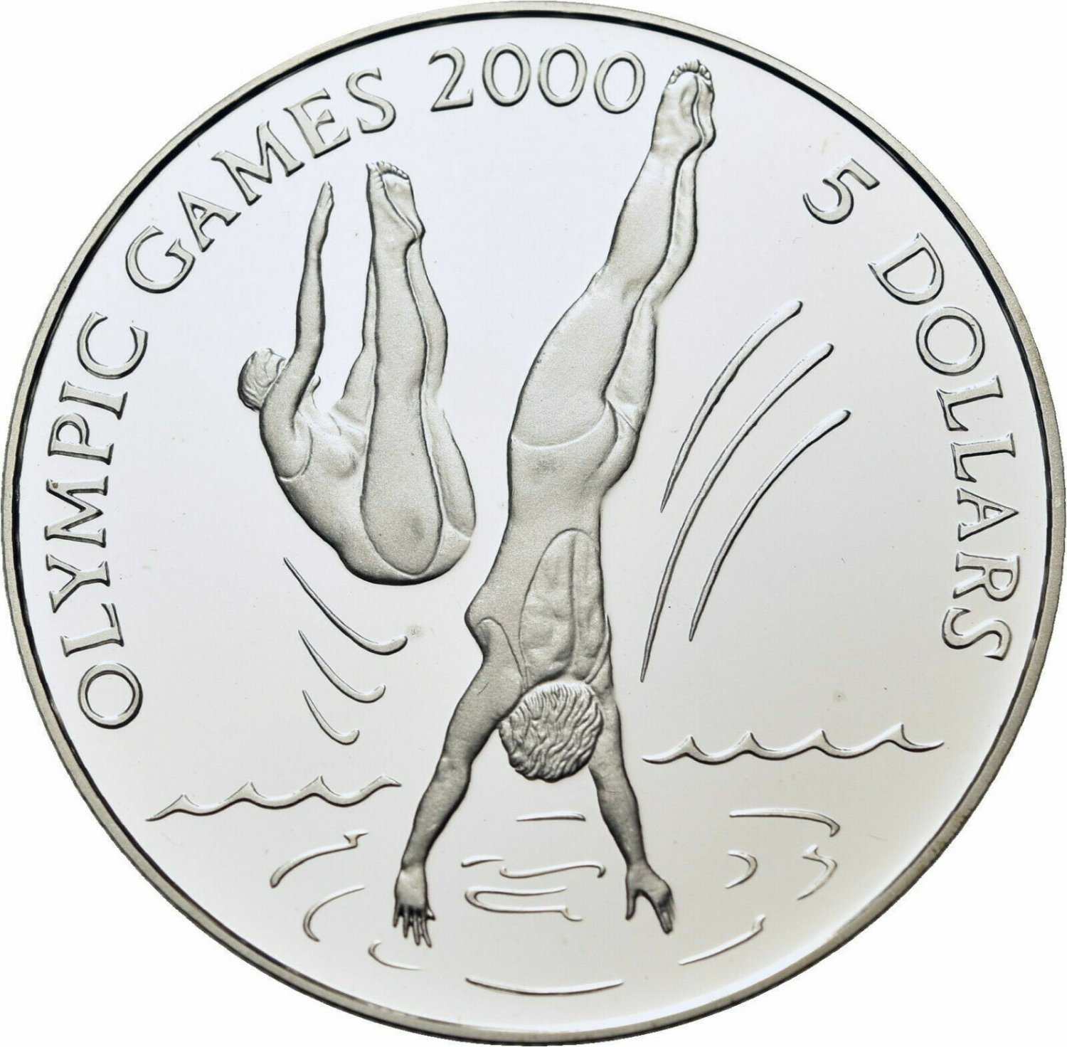 1996 Kiribati Large Silver Proof $5 Olympic Diver