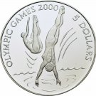 1996 Kiribati Large Silver Proof $5 Olympic Diver