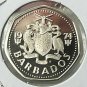 1974 Barbados Septagonal Proof $1-Flying Fish