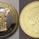2009 Fiji Large Color Goldplated $1 Elephant