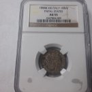 Rare 1858 B Italy Papal States Vatican 10 Baiocci- NGC AU 55