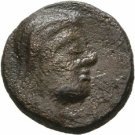 Ancient Greece 2 cent BC  small Bronze Veiled head/Bull