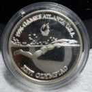 1996 Romania Large Silver Proof  100 Lei  Olympic Swimming