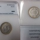 1884 Bolivia Silver 20 Centavos-Mountains/Alpaca- Nice, slabbed