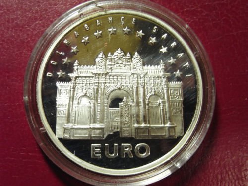 1998 Turkey Large Silver Proof 3000000 lira -Euro-Dolmabahce Sarayi Palace