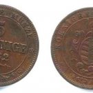 1862 Saxony Germany Large 5 pfennig- Nice