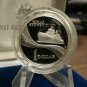 2000 Australia Large Color Silver Proof $1-HMAS Sydney II WW2 Ship-Nice Gift Box