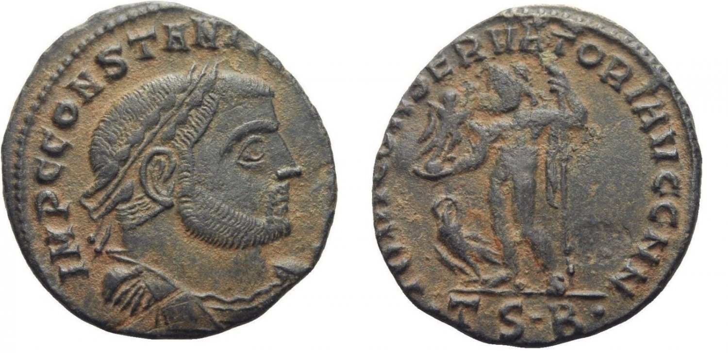 Ancient Rome 307-337 AD CONSTANTINE the Great Thessalonica Jupiter
