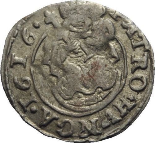 1616 Hungary Silver Denar-King Mathias-Habsburg Dynasty;Virgin Mary,#2-nice