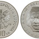 1978 Poland Proof Silver 100 ZL Republic-Adam Mickiewicz-famous poet