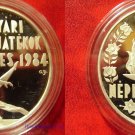 1984 Hungary Large Proof Silver 500 Forint Olympic Gymnast