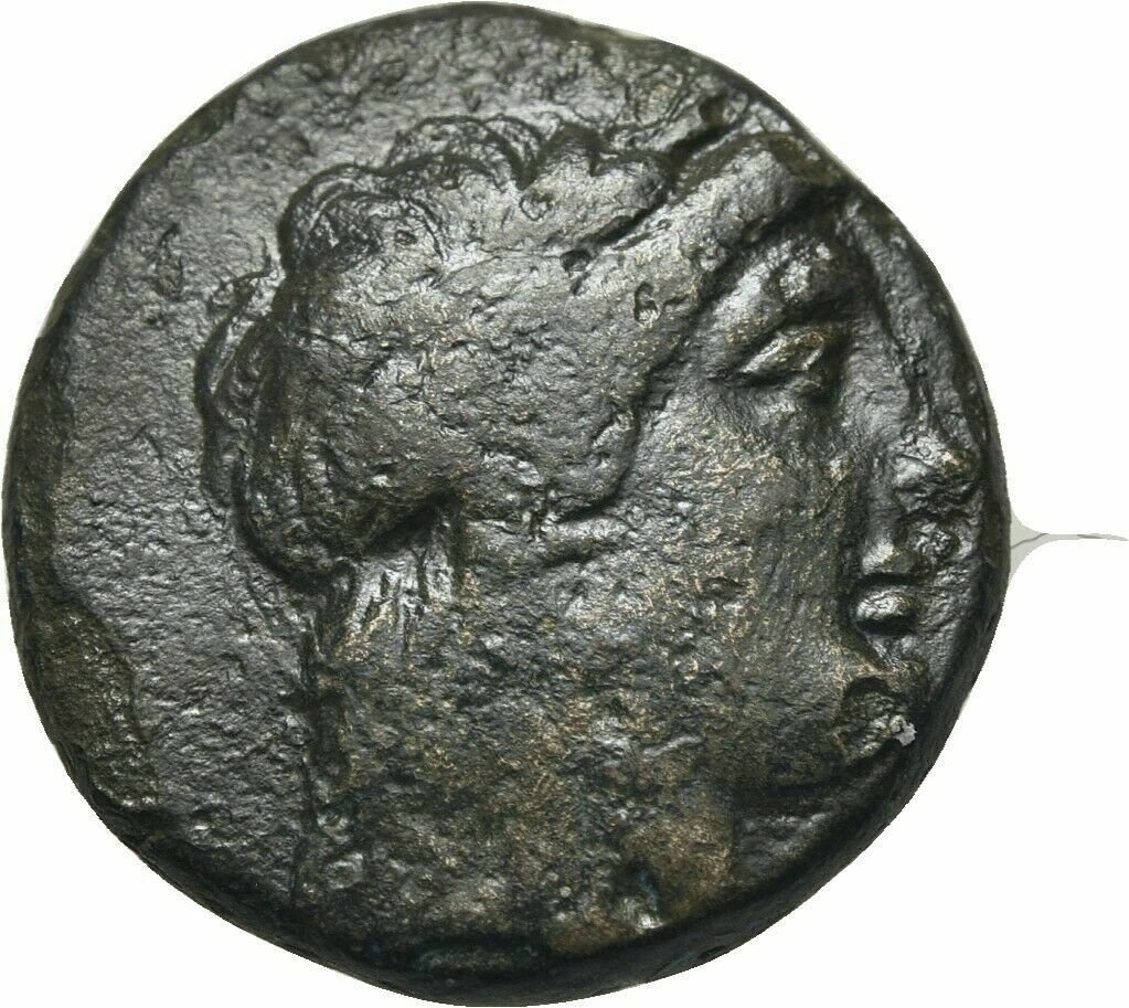 Ancient Greece 3 Cent BC  Apollo head /Eagle/cntrstmp AE