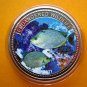 2011 Palau Large Color Proof $1 Tropical Green Fish/Mermaid/Neptune