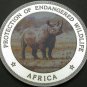 1996 Uganda Large Silver Color Proof 2000 shillings- Rhino