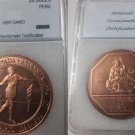 Rare 1996 Peru Large Copper pattern 20 S Olympic Javelin T1, slabbed