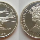 1995 Isle of Man Large Silver Proof 1 Crown WWII Airplanes-B-29 Enola Gay