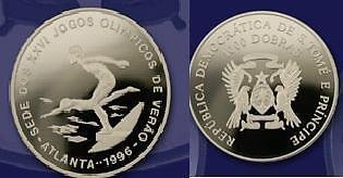 1996 St.Thomas Large Proof 1000 D USA Olympic Swimming