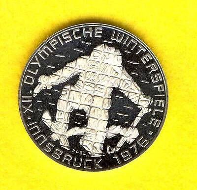 1976 Austria Large Silver  Proof 100 sh Innsbruck Olympics-Slalom