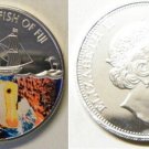 2009 Fiji Large Color $1 Yellow/White Fish/ship