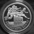 1992 Belize Large silver proof $25- Barcelona Olympic Hurdles