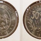 1939 Bolivia Large 50 Centavos-Mountains/Alpaca- Superb BU