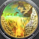2003 Congo Large Silver Hologram  Proof 10 fr Victoria Falls