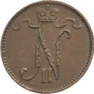 Scarce 1908 Russian Finland Nicholas II  1 pennia-#2