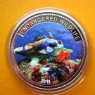 2011 Palau Large Color Proof $1 Tropical Blue Fish/Mermaid/Neptune