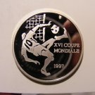 1997 Congo Large Silver Proof 1000 fr Soccer