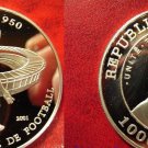 2001 Chad Large Proof Silver 1000 Fr World Cup Soccer