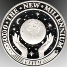 2000 Kiribati Large Silver Proof $20 Millenium Faith-Earth,Hands,Moon and Stars