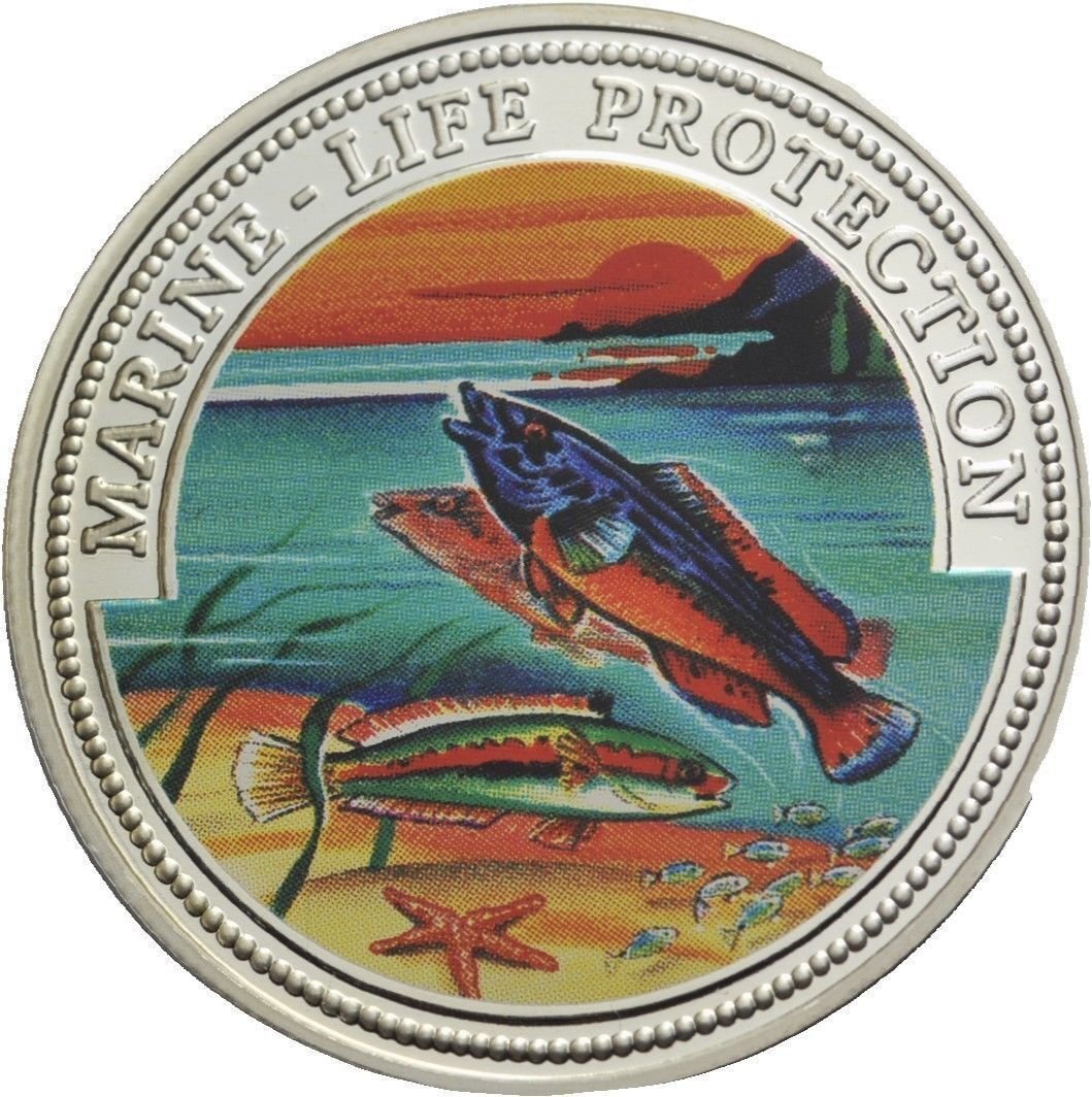 1999 Malta Large  Proof Color Silver 500 Liras-Tropical Fish