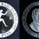 1990 Spain Large  silver Proof 2000 Pesetas-Ancient Olympic Runner