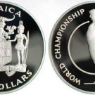 1982 Jamaica Large Silver Proof Soccer $10