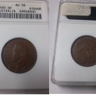 Rare 1939 M Australia 1/2 Penny Kangaroo- ANACS AU58