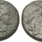 Ancient Greece 133 BC-14 AD LYDIA SARDES APOLLO CLUB WREATH BRONZE AE #9