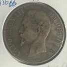 Rare 1856 BB  France Napoleon III Large silver 5 Fr
